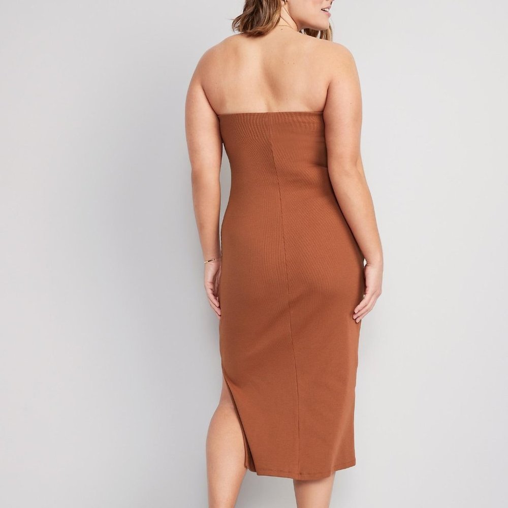 NWT Old Navy Fitted Rib-Knit Midi Tube Dress for Women - Picture 5 of 8